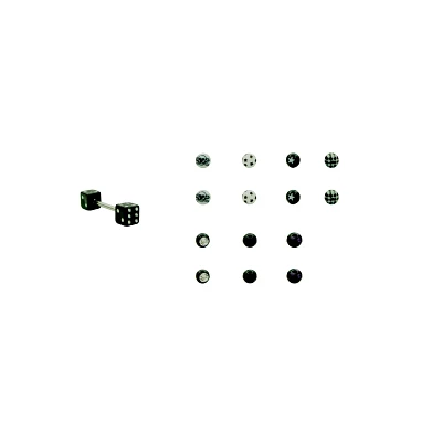 Dice Barbell with 14 Extra Ends - 14 Gauge