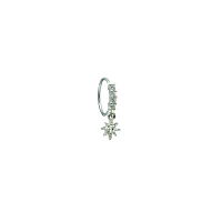 CZ Starburst Dangle Hoop Nose Ring - 20 Gauge