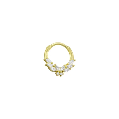 CZ Goldplated Butterfly Clicker Septum Ring - 16 Gauge