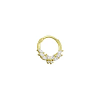 CZ Goldplated Butterfly Clicker Septum Ring - 16 Gauge