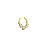 CZ Goldplated Butterfly Clicker Septum Ring - 16 Gauge