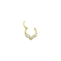 CZ Goldplated Butterfly Clicker Septum Ring - 16 Gauge