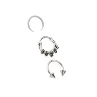 Multi-Pack Skull Hinge Nose Hoops 3 Pack - 16 Gauge