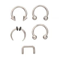 Multi-Pack Septum Nose Ring 5 Pack - 16 Gauge