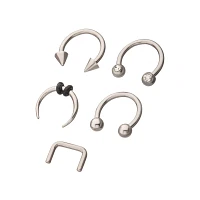 Multi-Pack Septum Nose Ring 5 Pack - 16 Gauge