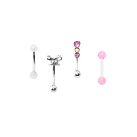 Multi-Pack Bow Curved Barbells 4 Pack - 16 Gauge