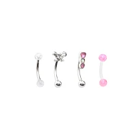 Multi-Pack Bow Curved Barbells 4 Pack - 16 Gauge