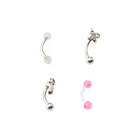 Multi-Pack Bow Curved Barbells 4 Pack - 16 Gauge