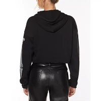 Rhinestone Skeleton Cropped Hoodie