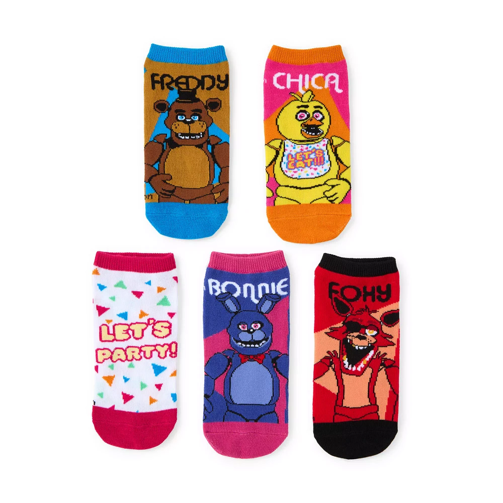 Five Nights at Freddy's Party No Show Socks - 5 Pack