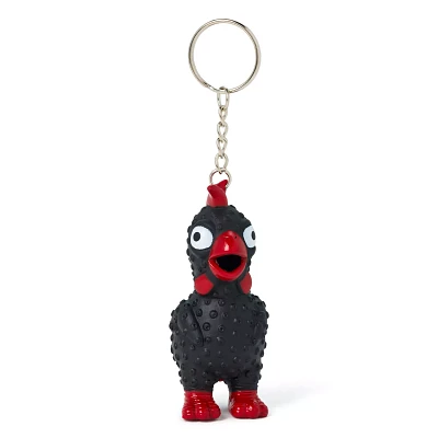 Squeeze Me Rubber Chicken Keychain