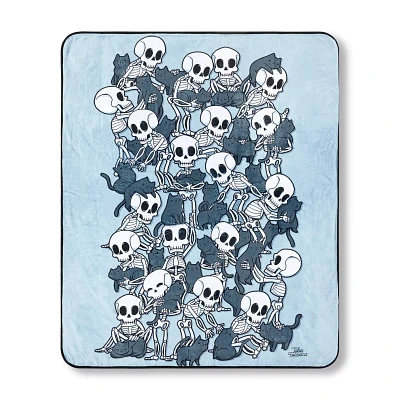 Skeletons and Cats Fleece Blanket