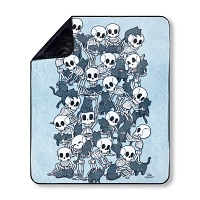Skeletons and Cats Fleece Blanket