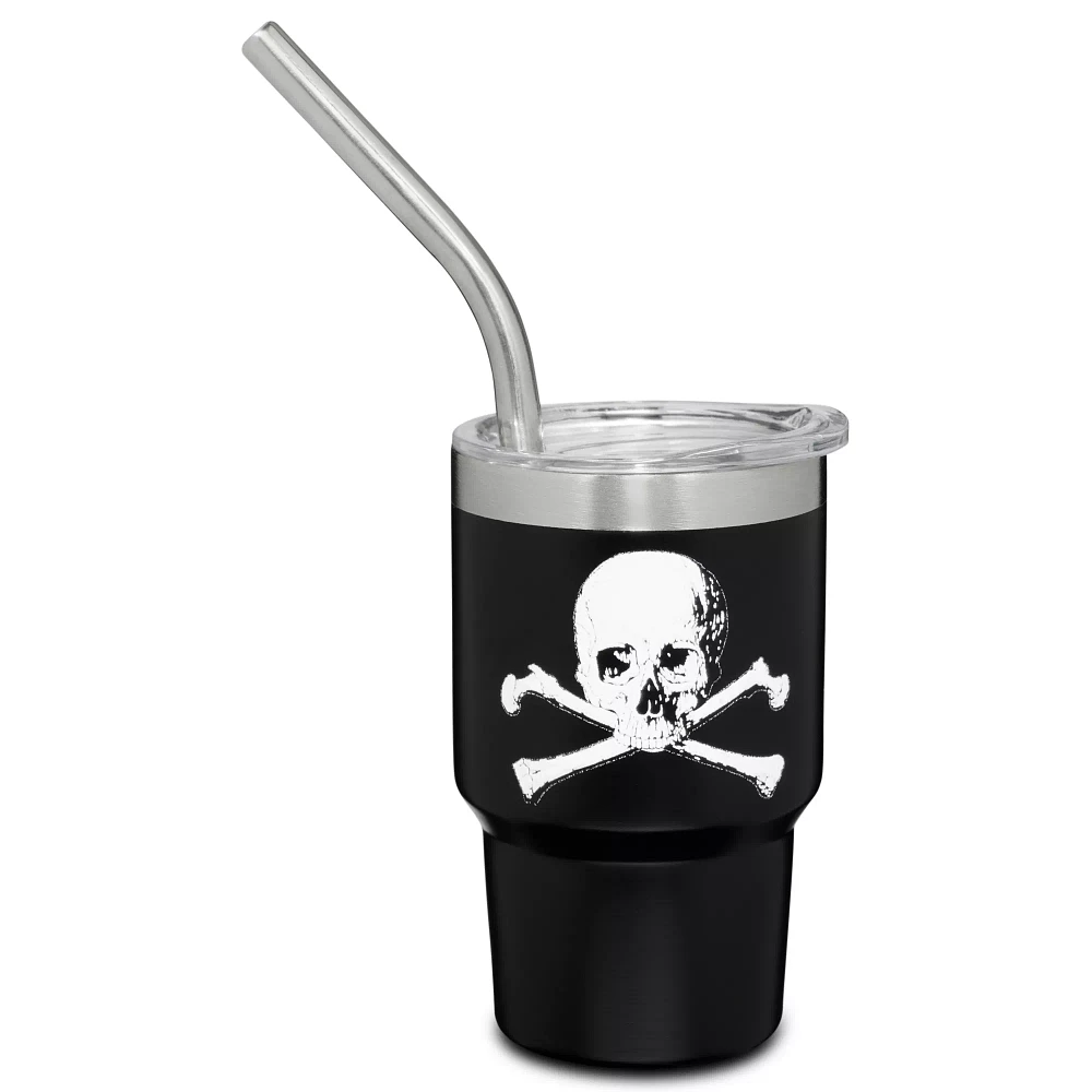 Skull Mini Travel Tumbler with Straw - 3 oz
