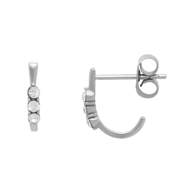 CZ Triple Gem Hook Stud Earring