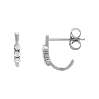 CZ Triple Gem Hook Stud Earring