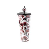 Red Eyeball Print Cup with Straw and Topper - 20 oz.