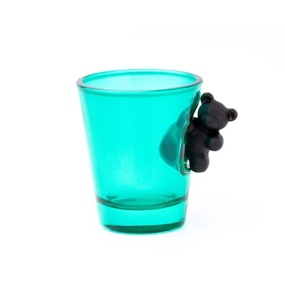 Teal Gummy Bear Insert Shot Glass - 2 oz.