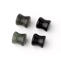 Multi-Pack Obsidian and Labradorite Stone Plugs - 2 Pair