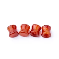 Multi-Pack Red Agate Stone Plugs - 2 Pair