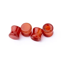 Multi-Pack Red Agate Stone Plugs - 2 Pair