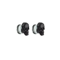 Black Skull Glass Plugs