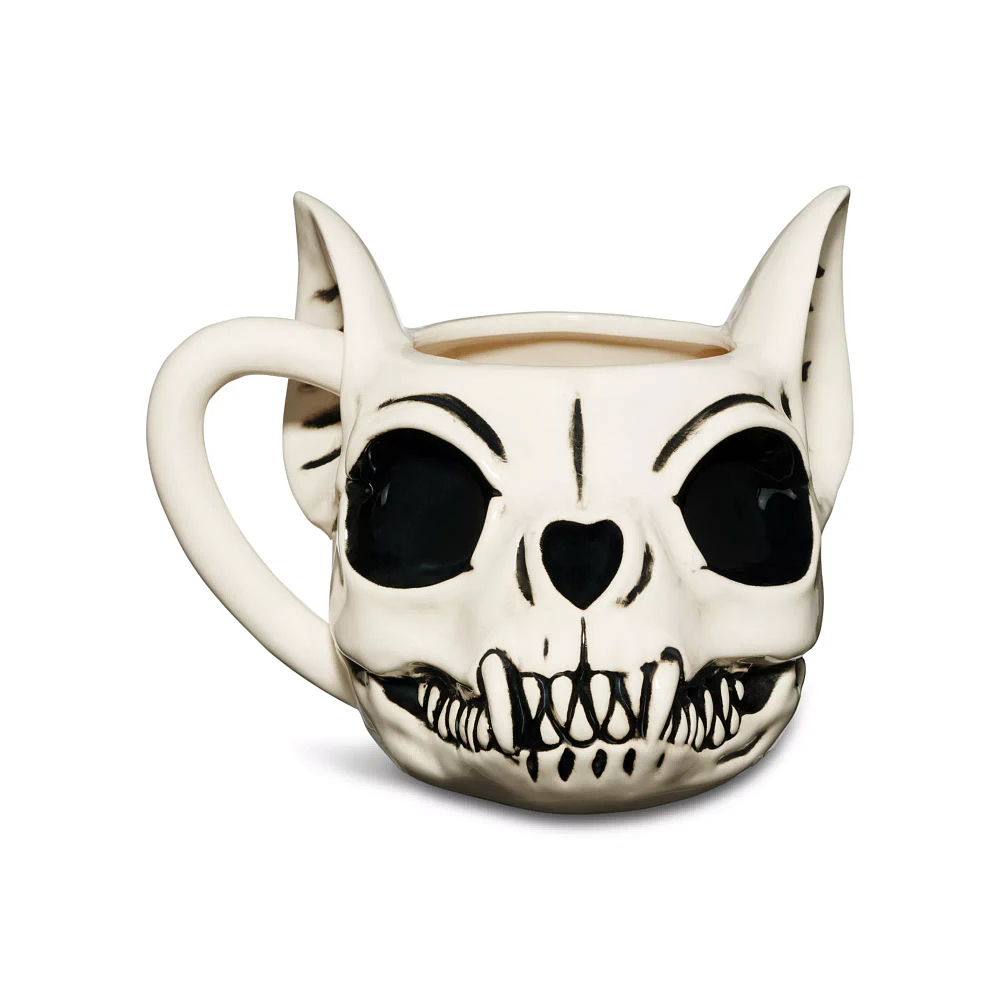Cat Skull Molded Coffee Mug