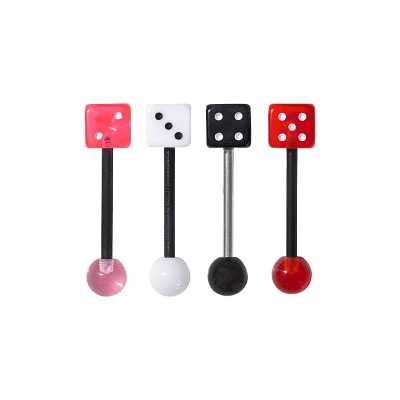 Multi-Pack Multi-Color Dice Barbells 4 Pack - 14 Gauge