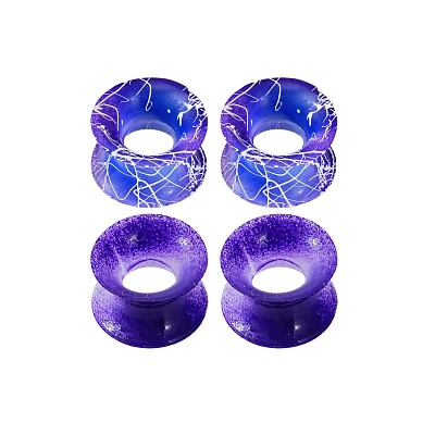 Multi-Pack Blue and Purple Splatter Paint Silicone Tunnels - 2 Pairs