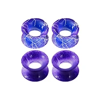 Multi-Pack Blue and Purple Splatter Paint Silicone Tunnels - 2 Pairs