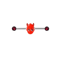 Red Baby Devil Industrial Barbell - 14 Gauge