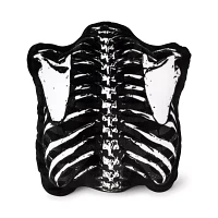 Black Skeleton Ribcage Pillow