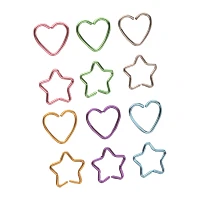 Multi-Pack Rainbow Heart and Star Hoops 12 Pack - 20 Gauge