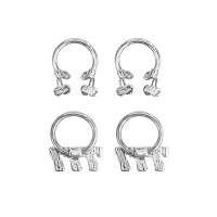 Multi-Pack CZ Red Casino Horseshoe Rings and Captive Rings 2 Pair - 14 Gauge