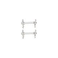 CZ Titanium Snake Nipple Barbells - 14 Gauge