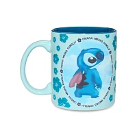 Lilo & Stitch Blue Floral Glitter Coffee Mug - 20 oz.