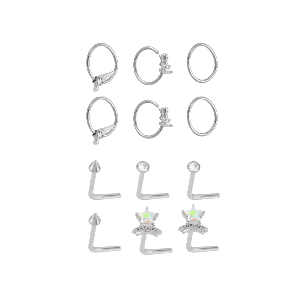 Multi-Pack Titanium Western Hoops and L-Bend Pins 12 Pack - 20 Gauge