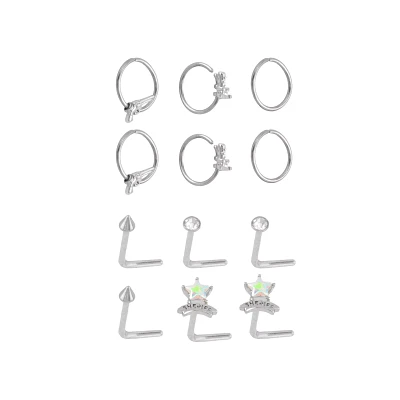 Multi-Pack Titanium Western Hoops and L-Bend Pins 12 Pack - 20 Gauge