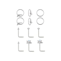 Multi-Pack Titanium Western Hoops and L-Bend Pins 12 Pack - 20 Gauge