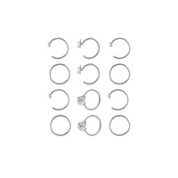 Multi-Pack CZ Celestial Hoop and Half Hoop Nose Rings 12 Pack - 20 Gauge