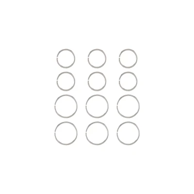 Multi-Pack Titanium 8-9mm Nose Hoop Rings 12 Pack - 20 Gauge