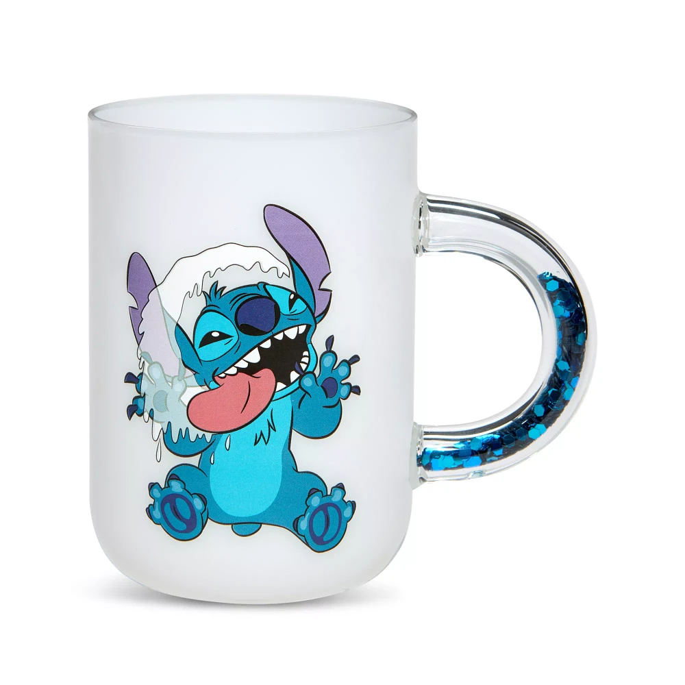 Weird But Cute Glitter Handle Coffee Mug - Lilo & Stitch