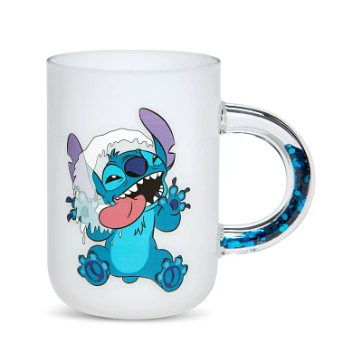 Weird But Cute Glitter Handle Coffee Mug - Lilo & Stitch
