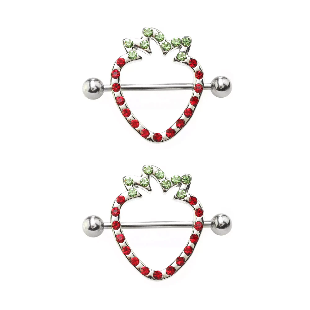 Strawberry Nipple Shields - 14 Gauge