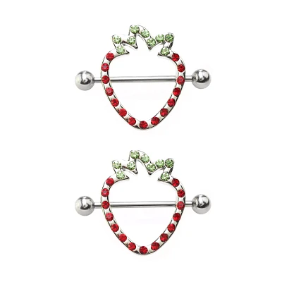 Strawberry Nipple Shields - 14 Gauge