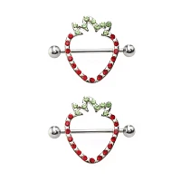 Strawberry Nipple Shields - 14 Gauge