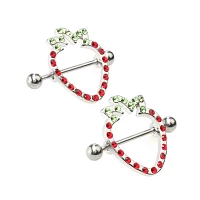 Strawberry Nipple Shields - 14 Gauge