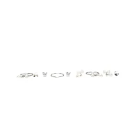 Multi-Pack Pearl Pin Nose Rings and Hoop Nose Rings 9 Pack - 20 Gauge