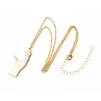 Man with Pickle Goldtone Necklace