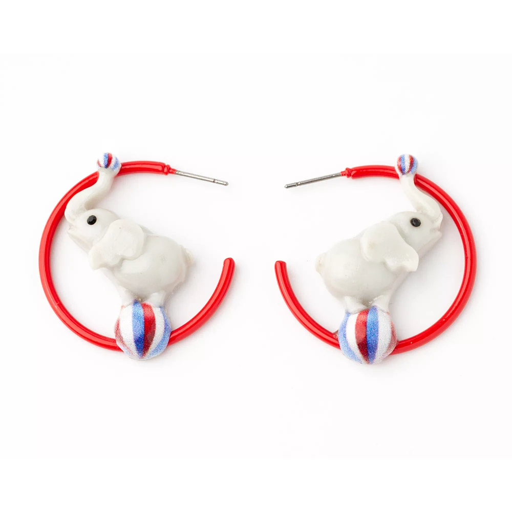 Elephant Circus Hoop Earrings